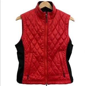Marmot Women's  Kitzbuhel Quilted Full Zip Puffer Hiking Vest Red/ Black